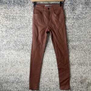 Joe’s Saddleback High Rise Skinny Jeans Coated Ankle Womens Size‎ 23 Rust Orange